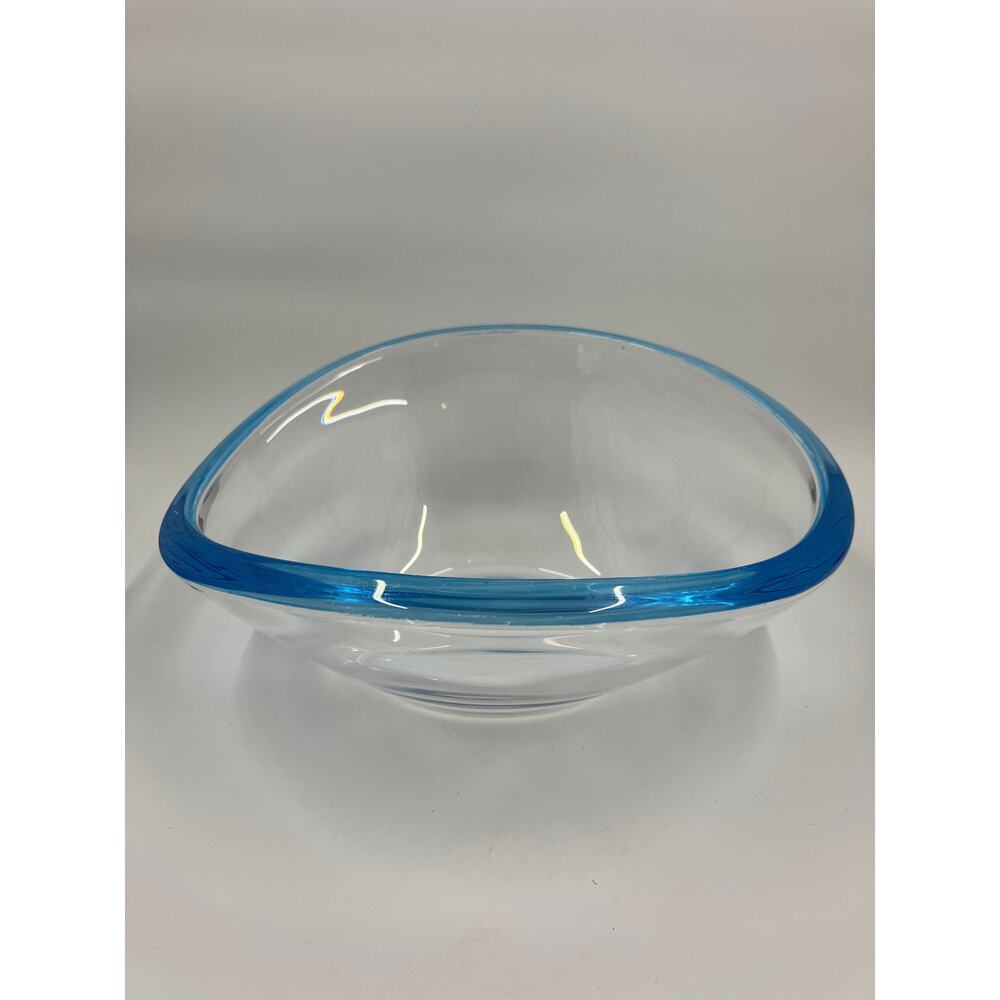 Walther Glas Freeform Wave with Blue Trim, Made in Germany